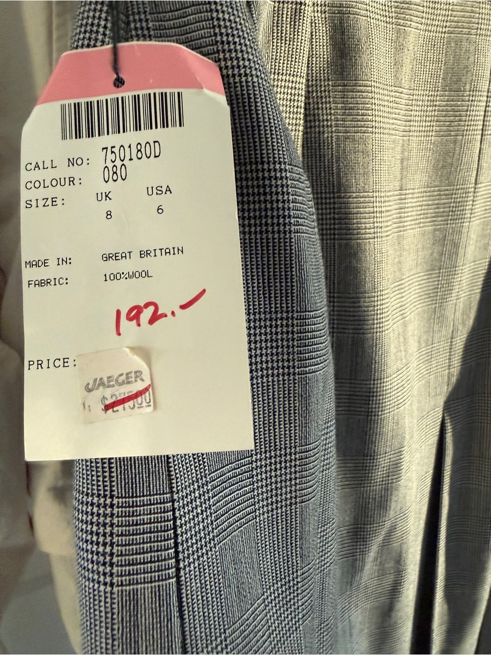 NWT Jaeger New Wool Glen Plaid Midi Skirt US 6 Made in Britain Lauren Style